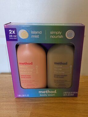 Method Body Body Wash - Simply nourish & Island Mist - Set of 2/ 28 fl oz each